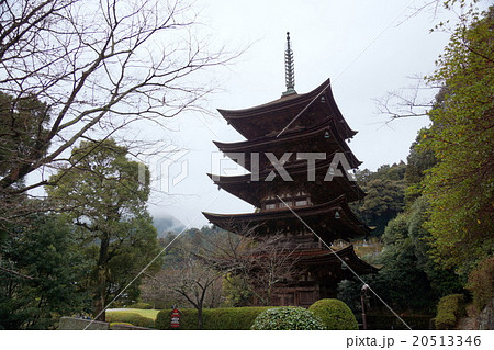 冬の瑠璃光寺五重塔 20513346