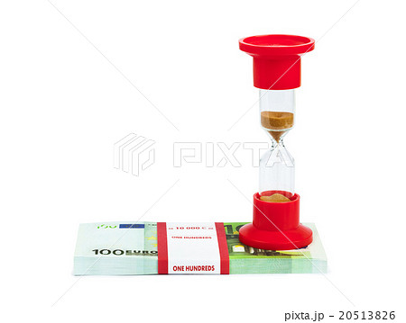 Hourglass and money - business concept 20513826