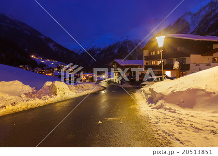 Mountains ski resort Solden Austria at sunset 20513851