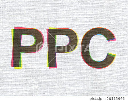 Marketing concept: PPC on fabric texture Marketing concept: PPC on fabric texture 20513966