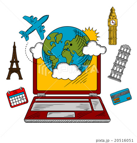 On-line travel and booking icons 20516051