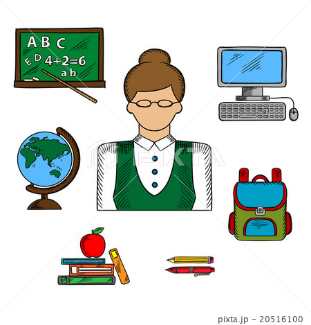 School teacher profession and education icons 20516100