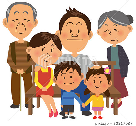 三世代家族のかわいいイラスト 20517037