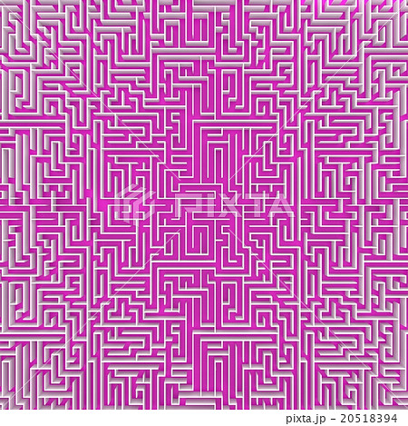top view of pink endless maze 3d illustration 20518394