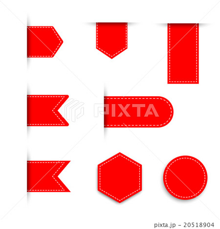 set of red blank ribbon bookmarks, tags, stickers set of red blank ribbon bookmarks, tags, stickers 20518904