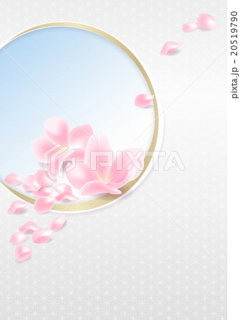 桜の花びら 和柄背景ver 縦 のイラスト素材