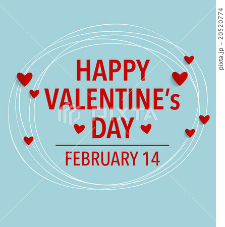 Happy Valentine's day card with heart. Vector illustration. 20520774