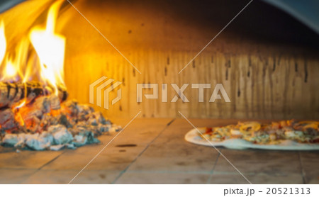 Abstract blur pizza in oven 20521313