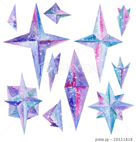 Watercolor Ice Wind Rose Crystals Design Elements Watercolor Ice Wind Rose Crystals Design Elements 20521818