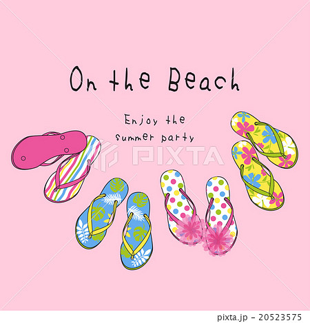 T Shirt Graphic Illustration Cute Beach Sandal Stock Illustration
