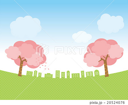 桜と街並の風景 20524076