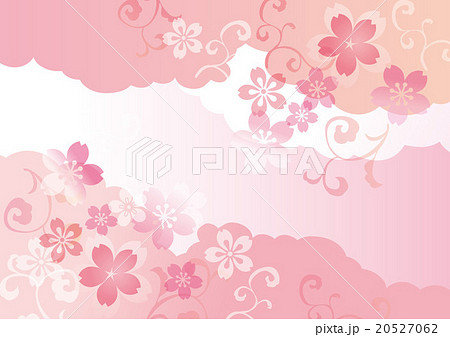 日本 華やか 桜ピンク和のイラスト素材