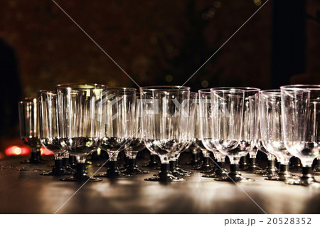 Transparent wine glasses holiday reception table 20528352