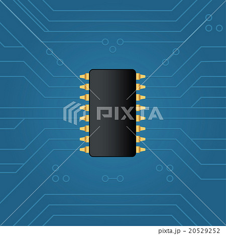 Realistic black electronic microchip 20529252