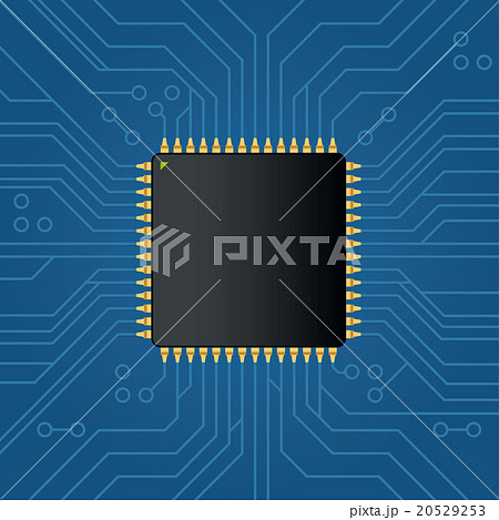 Realistic black electronic microchip 20529253