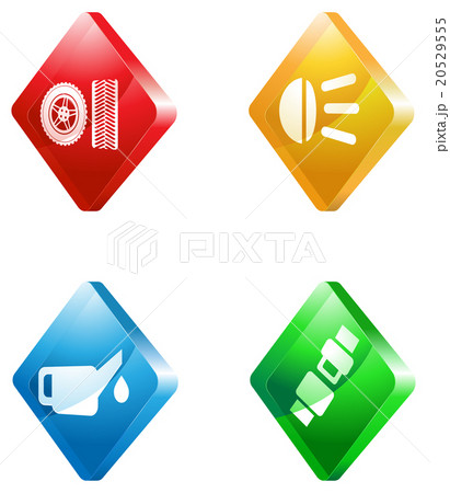 car service glass transparent color icon set 20529555
