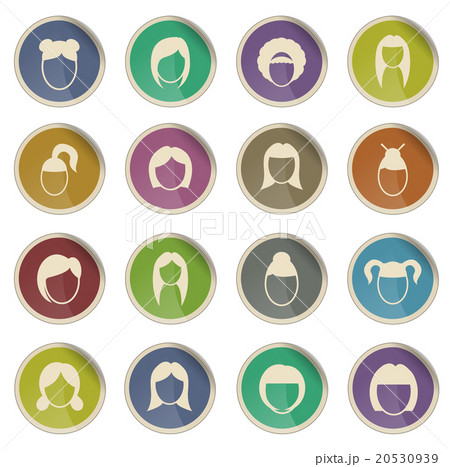 Woman hair simply icons 20530939