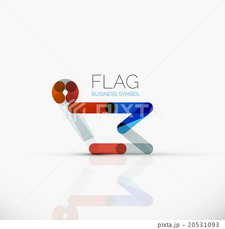 Logo flag, abstract linear geometric business icon 20531093