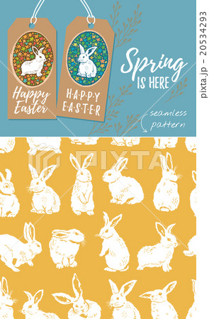 Vector set of Easter tags and Rabbit easter Vector set of Easter tags and Rabbit easter 20534293