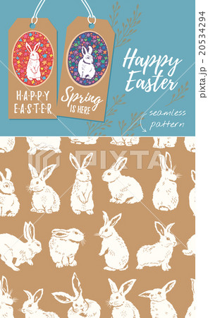 Vector set of Easter tags and Rabbit easter Vector set of Easter tags and Rabbit easter 20534294