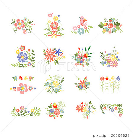 Flowers Icon Set in Trendy Flat Style 20534622