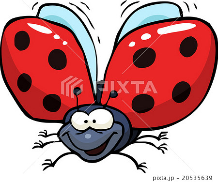 Cartoon Flying Ladybugのイラスト素材
