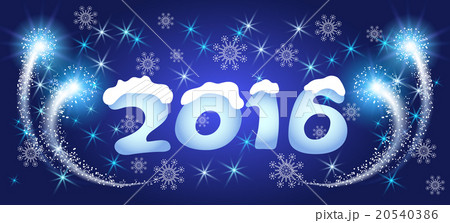 New Year's fireworks with snowflakes New Year's fireworks with snowflakes 20540386