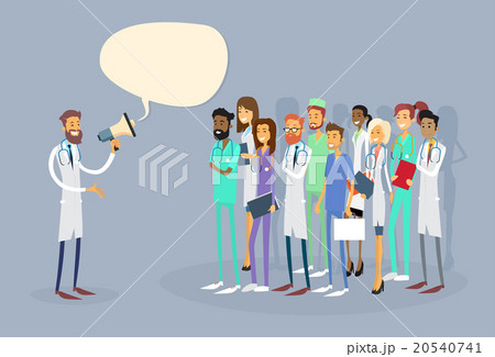 Medical Doctor Hold Megaphone Loudspeaker Group 20540741