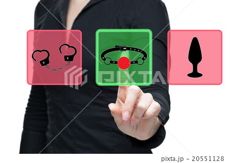 Sex Toys word on virtual screen push by business Sex Toys word on virtual screen push by business 20551128
