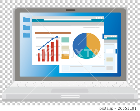 Laptop Computer Screen Table Calculation Stock Illustration