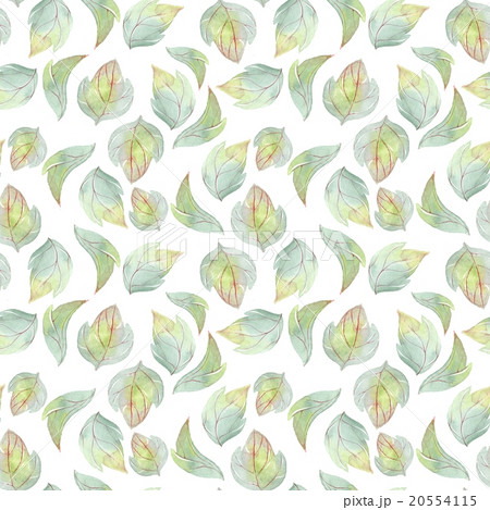 Background with watercolor leaves. Hand drawn seam Background with watercolor leaves. Hand drawn seam 20554115