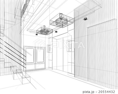 sketch design of interior hall 20554432
