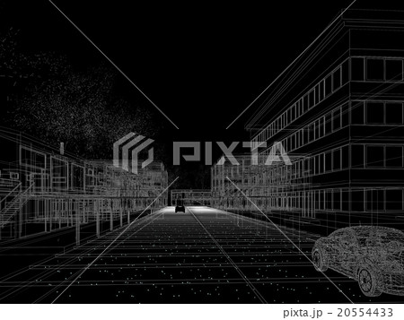 sketch design of urban ,3dwire frame render  20554433