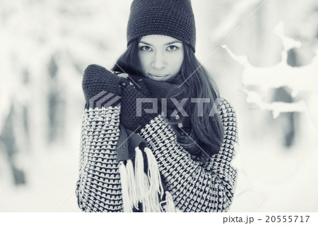 black and white portrait of a girl Winter Park 20555717