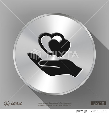 Pictograph of heart in hand Pictograph of heart in hand 20558232