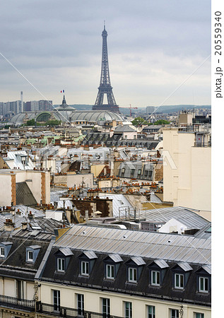 Eiffel Tower with roofs of Paris. Eiffel Tower with roofs of Paris. 20559340