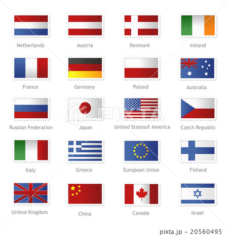 World flags as stamps 20560495
