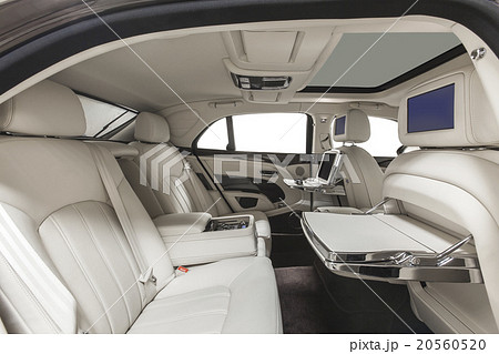 Car interior luxury white seats with tables 20560520