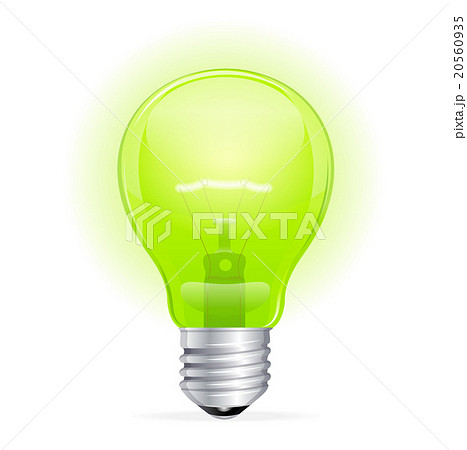 Vector green light bulb isolated on white 20560935