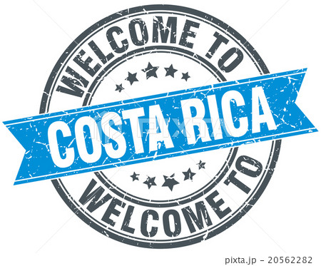 welcome to Costa Rica blue round vintage stamp welcome to Costa Rica blue round vintage stamp 20562282