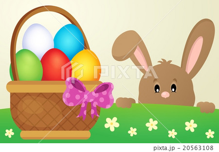 Lurking Easter bunny and egg basket Lurking Easter bunny and egg basket 20563108