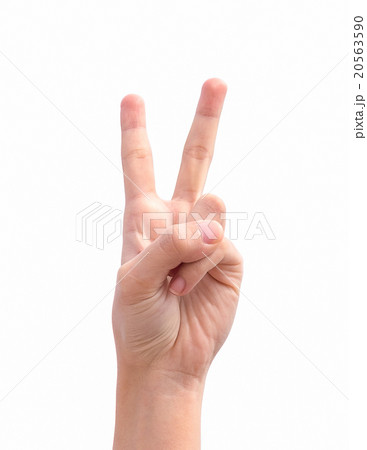 Hand with two fingers 20563590