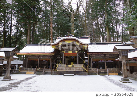 信州　諏訪　諏訪大社　諏訪神社の総本山　上社本宮拝殿　全景横　国重要文化財 20564029