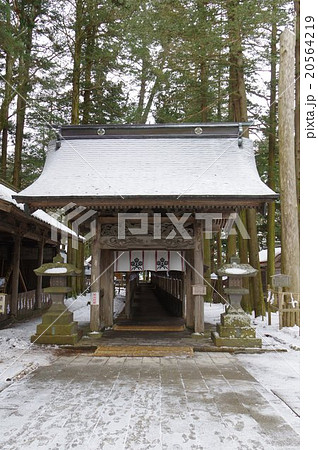 信州 諏訪 諏訪大社 諏訪神社の総本山 上社本宮 入口御門 全景縦 信州 諏訪 諏訪大社 諏訪神社の総本山 上社本宮 入口御門 全景縦 20564219