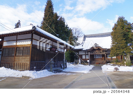 信州　松本の文化財　無極寺（むごくじ）本堂　境内俯瞰　諏訪立川流の名工の建築と彫刻 20564348