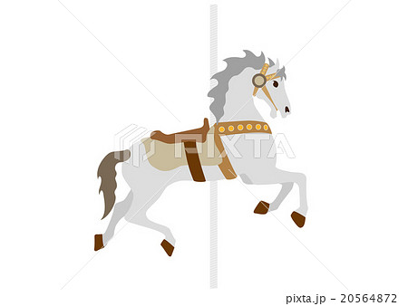Illustration Material Merry Go Round Horses Stock Illustration