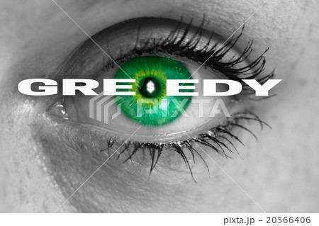 greedy eye looks at viewer concept macro 20566406