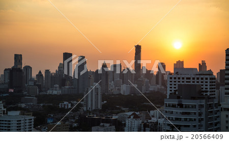 Bangkok skyline sunset panorama background 20566409