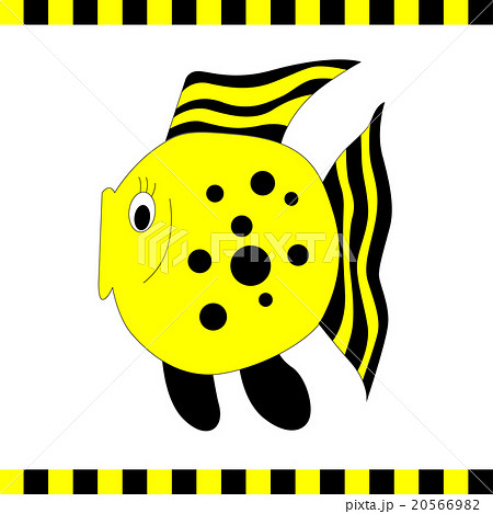 Funny orange fish with black stripes 20566982