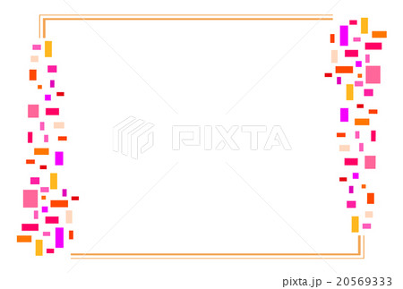 暖か色の幾何学模様縁どり 罫線なし 暖か色の幾何学模様縁どり 罫線なし 20569333
